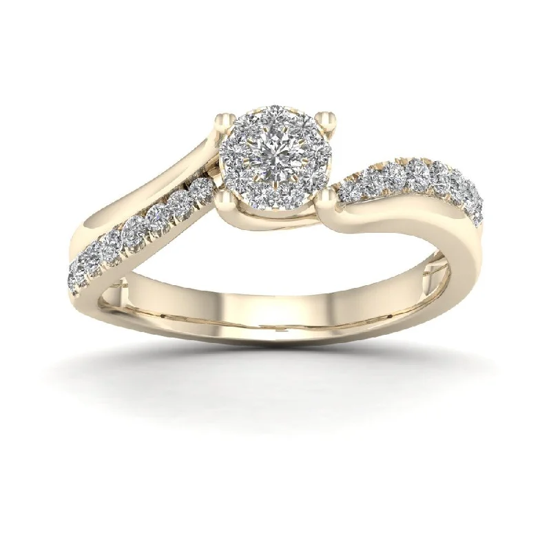 De Couer 1/3ct TDW Diamond Bypass Ring - Yellow