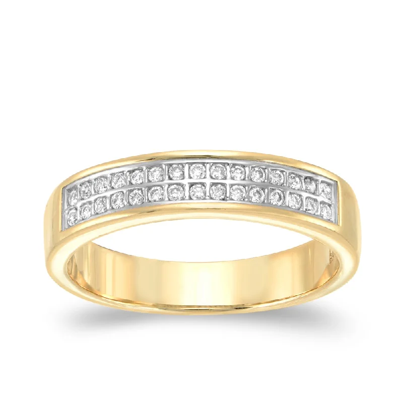 vintage engagement rings for women -Auriya Modern 1/6ctw Diamond Wedding Band 14k Yellow Gold