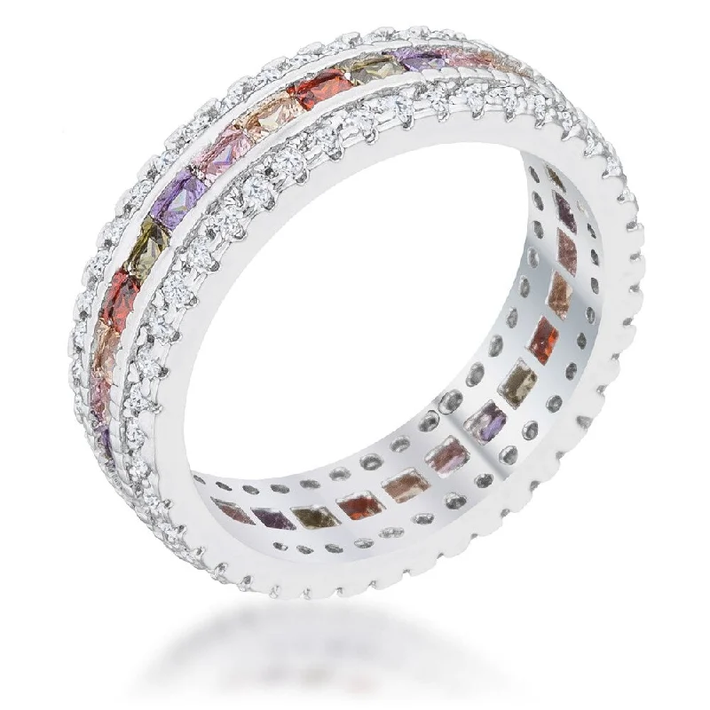 Paula 1.75ct Multicolor CZ Classic Band Ring