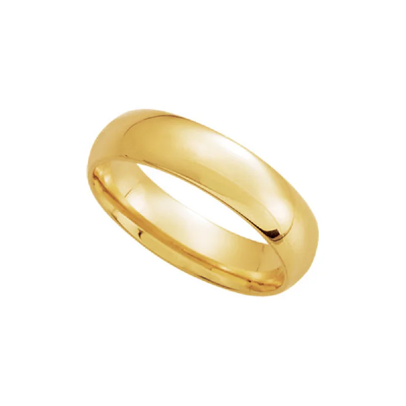 romantic necklaces for women -5mm Light Domed Comfort Fit Wedding Band in 10k Yellow Gold