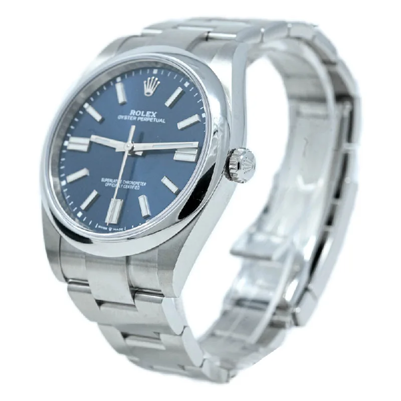 Rolex Oyster Perpetual 41mm Stainless Steel Blue Dial Watch Reference #: 124300