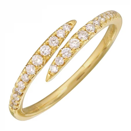 14K Yellow Gold Diamond Bypass Ring