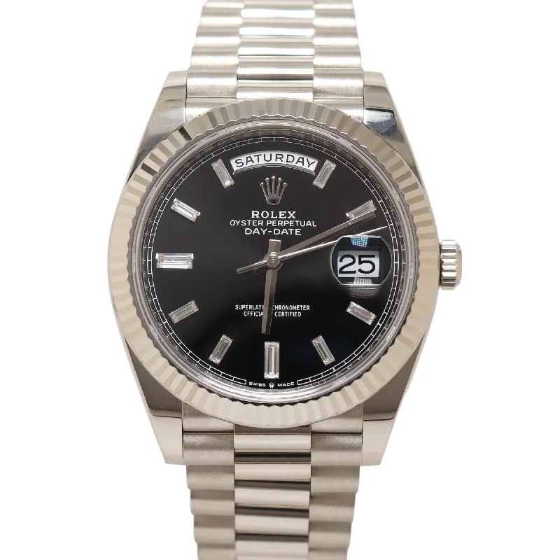 Rolex Day-Date 40mm Black Dial Watch Ref# 228239