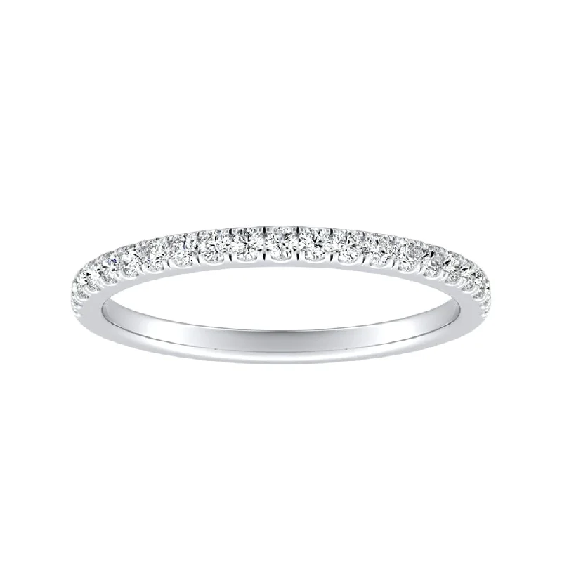 engagement rings with intricate details -Auriya Platinum Stackable 1/5ctw Round Diamond Wedding Band