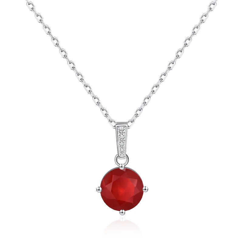 bridal necklaces for women -Sterling Silver Carnelian Gemstone Necklace