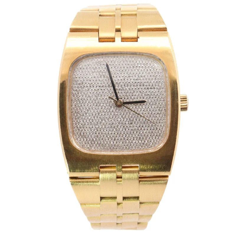 Omega Constellation Yellow Gold 33x39mm Custom Diamond Pave Dial Watch Reference #: 166.059