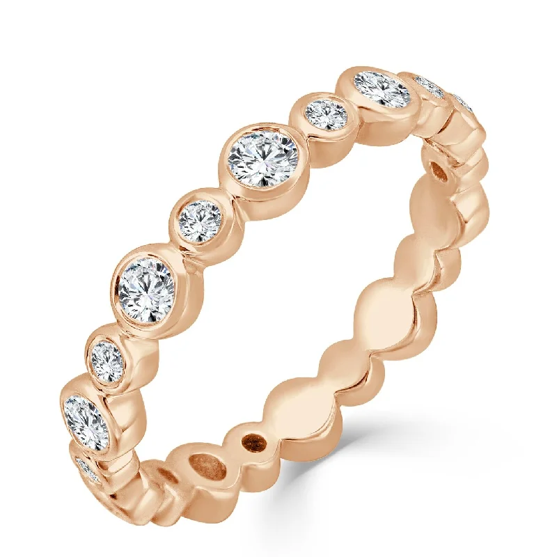 vintage-style engagement rings -Joelle Diamond Wedding Band Ring Stackable 1/2 ct TDW 14K Rose Gold