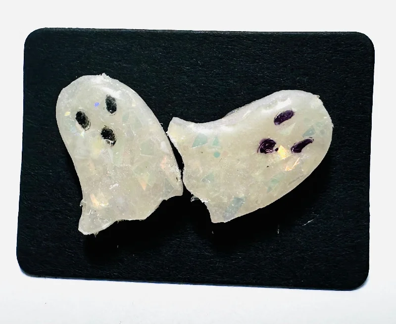 dainty rings for women -Ghost Earrings/ Clay Earrings, Halloween Earrings