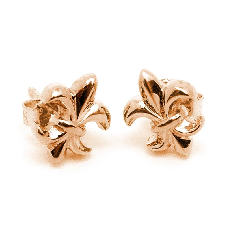 promise rings for women -Fleur De Lis Earrings 18k Gold