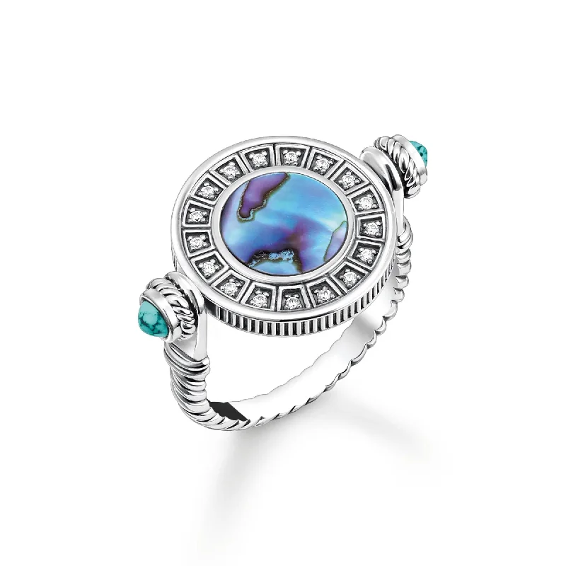 minimalist necklaces for women -THOMAS SABO Abalone Coin Ring