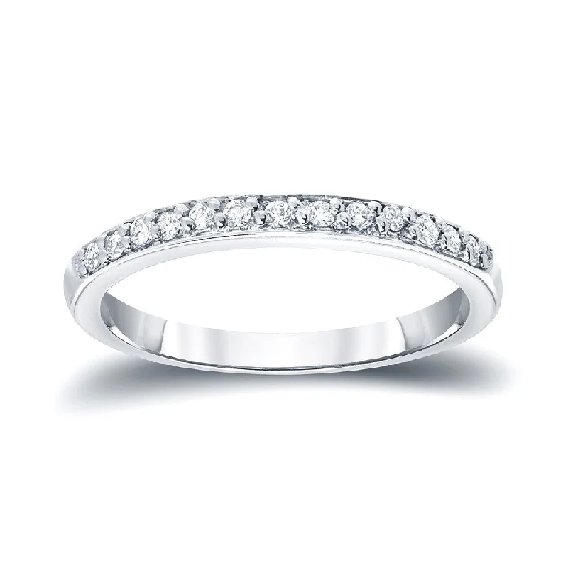 eternity diamond engagement rings -Auriya 14k Gold Round Cut Diamond Wedding Band 1/5ctw