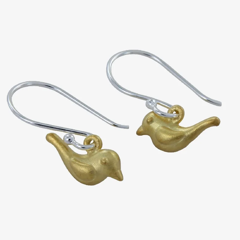 modern earrings for women -Tweet Bird Sterling Silver Drop Earrings