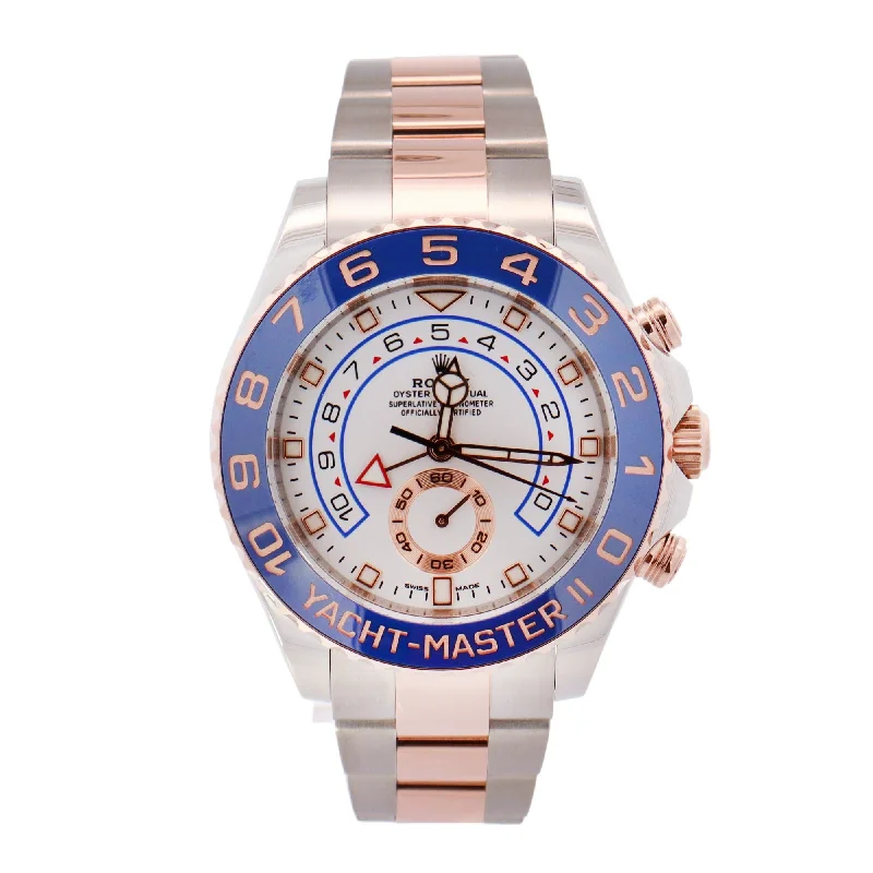 Rolex Yacht-Master II Two-Tone Stainless Steel & Rose Gold 44mm White Stick Dial Watch Reference# 116681