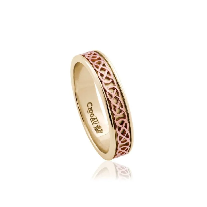 9ct yellow and rose gold Annwyl Slim Band Ring