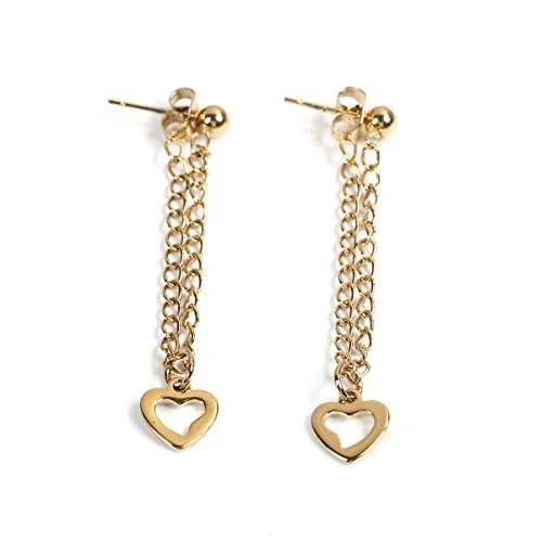 wedding band rings for women -SEXY SPARKLES stainless steel Chain Heart stud earrings for girls teens women Hypoallergenic