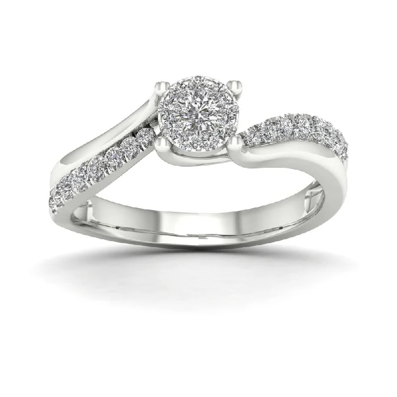 De Couer 1/3ct TDW Diamond Bypass Ring - White