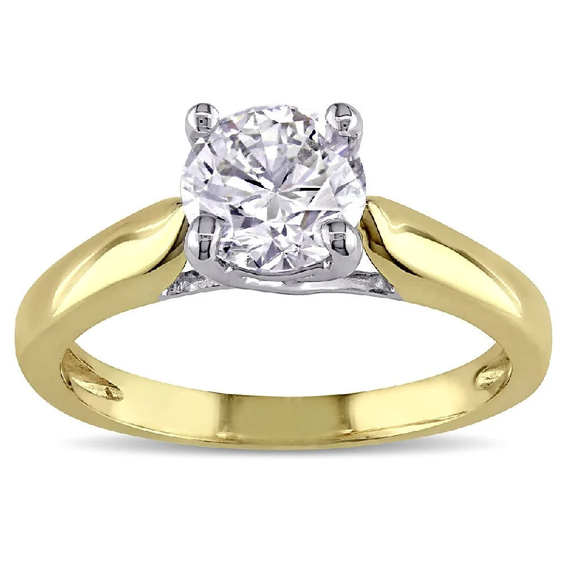 custom-designed engagement rings -Miadora 14k Two-tone Gold 1ct TDW Diamond Solitaire Ring (GIA)