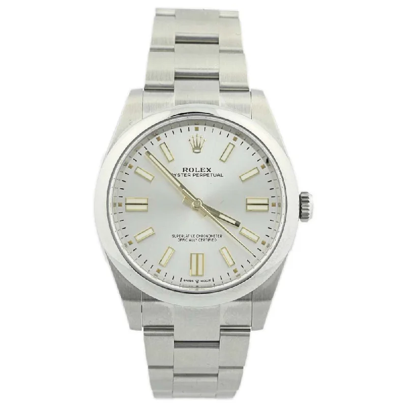 Rolex Oyster Perpetual 41mm Silver Dial Watch Ref# 124300