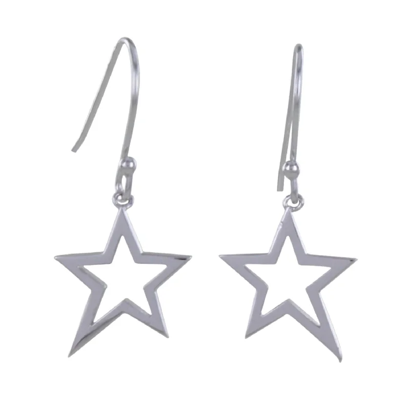 pearl stud earrings for women -Sterling Silver Duet Star Earrings