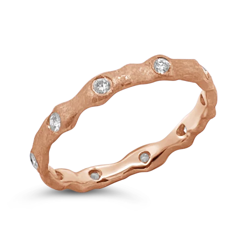 Rose Gold & Diamond Freeform Band Ring