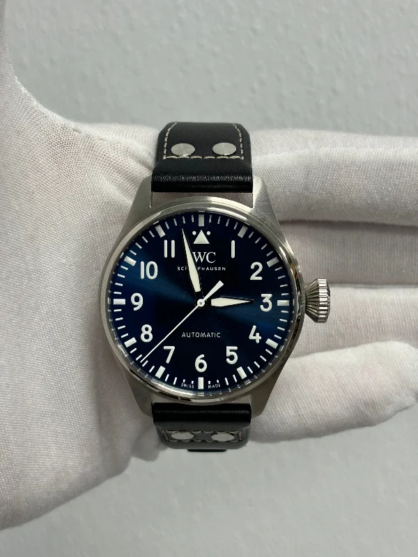 IWC Big Pilot Stainless Steel 43mm Blue Arabic Dial Watch Reference# IW329303