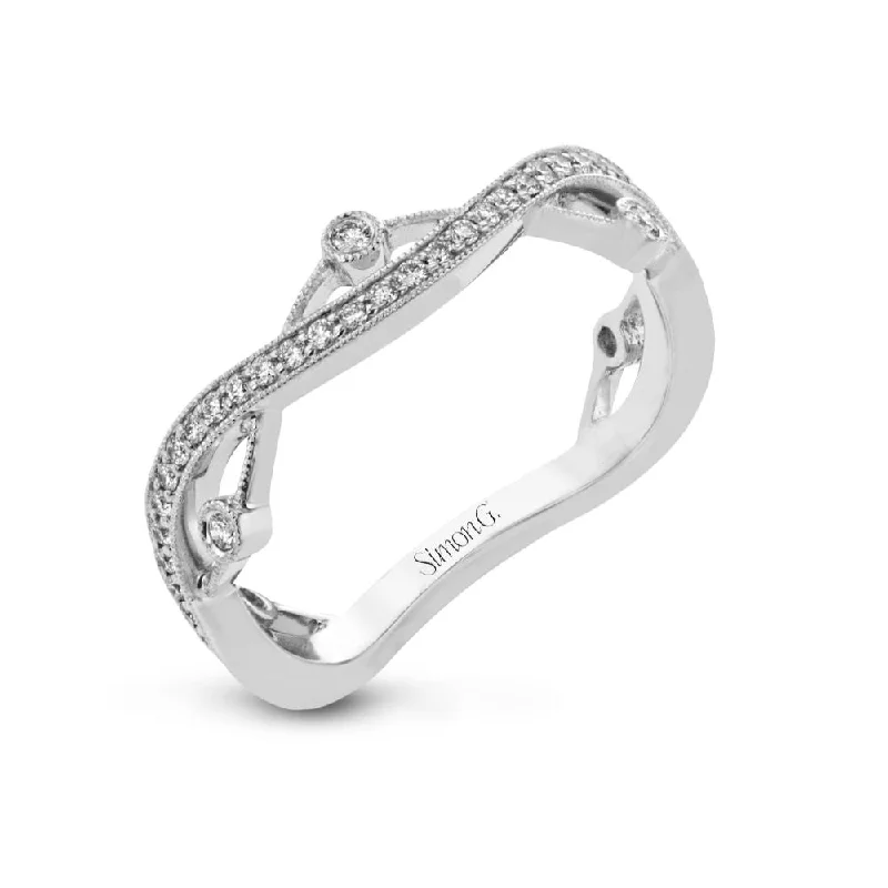 halo engagement rings for women -Simon G. Diamond Band