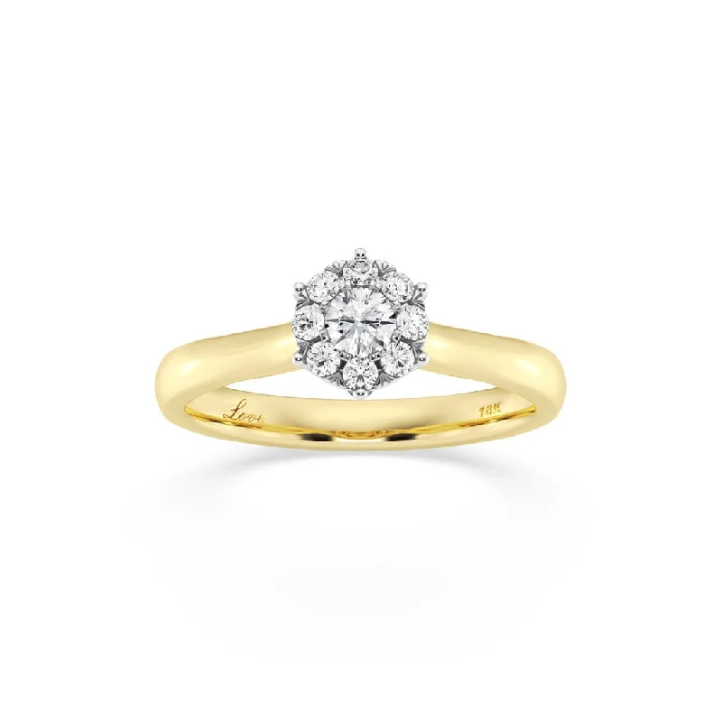 multi-layer necklaces for women -Facets of Love Star Ring with 0.30ct of Diamonds in 18ct Yellow Gold