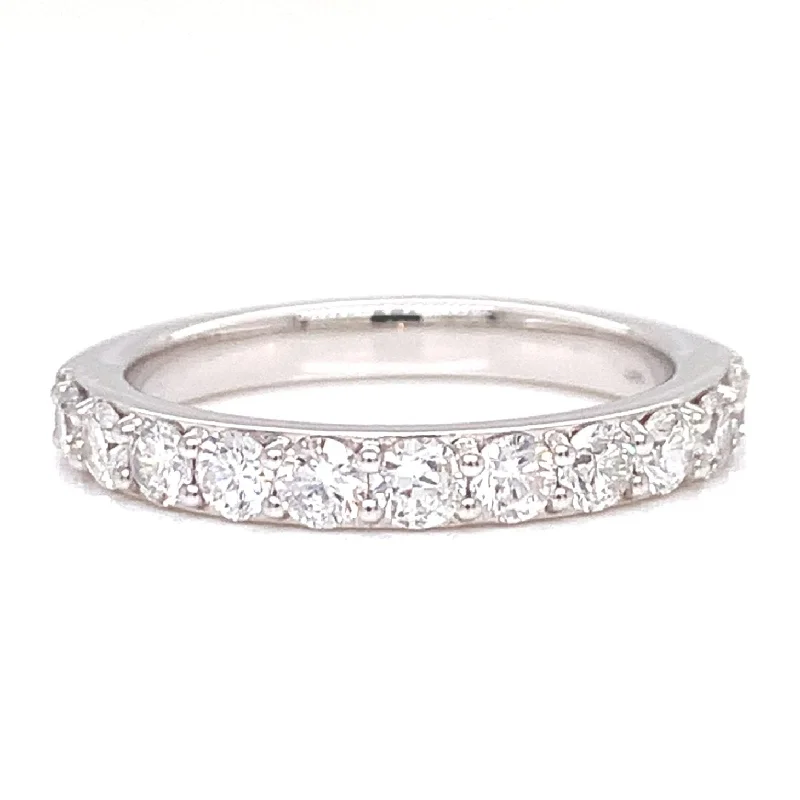 wedding band and engagement ring sets -14K White Gold Diamond Wedding Band