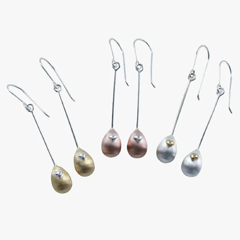 matching earrings and necklace sets -Sterling Silver Egg Pendant Earrings